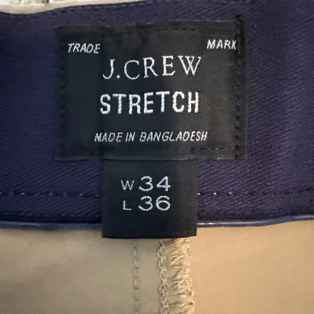 J Crew Tech Pant Mens 34x33* Tan 770 Straight Fit Stretch Performance Khaki Golf